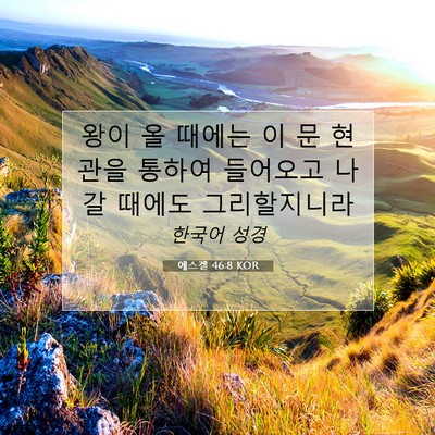 Picture 07 - 에스겔 46:8 KOR - 왕이 올 때에는 이 문 현관을 통하여 - Bible Verse Picture
