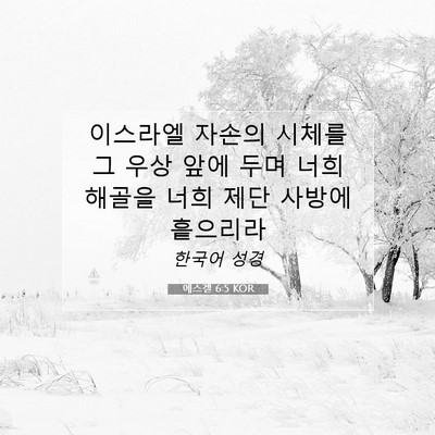 Picture 07 - 에스겔 6:5 KOR - 이스라엘 자손의 시체를 그 우상 - Bible Verse Picture