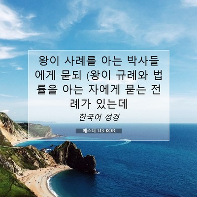 Picture 07 - 에스더 1:13 KOR - 왕이 사례를 아는 박사들에게 묻되 - Bible Verse Picture