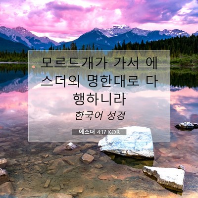 Picture 07 - 에스더 4:17 KOR - 모르드개가 가서 에스더의 명한대로 - Bible Verse Picture