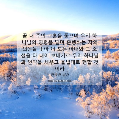 Picture 07 - 에스라 10:3 KOR - 곧 내 주의 교훈을 좇으며 우리 - Bible Verse Picture
