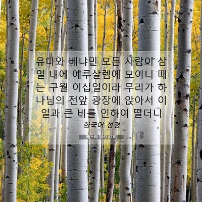 Picture 07 - 에스라 10:9 KOR - 유다와 베냐민 모든 사람이 삼일 - Bible Verse Picture