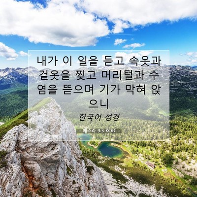 Picture 07 - 에스라 9:3 KOR - 내가 이 일을 듣고 속옷과 겉옷을 - Bible Verse Picture