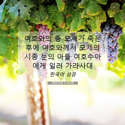 Picture 07 - 여호수아 1:1 KOR - 여호와의 종 모세가 죽은 후에 - Bible Verse Picture