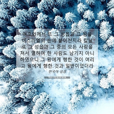 Picture 07 - 여호수아 10:30 KOR - 여호와께서 또 그 성읍과 그 왕을 - Bible Verse Picture