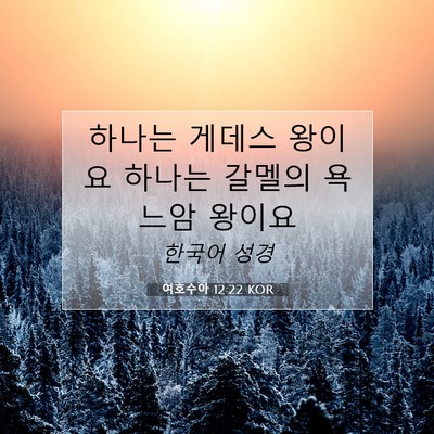 Picture 07 - 여호수아 12:22 KOR - 하나는 게데스 왕이요 하나는 갈멜의 - Bible Verse Picture