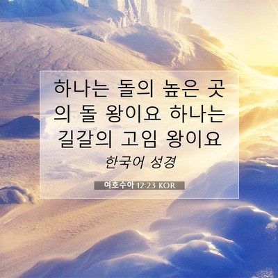 Picture 07 - 여호수아 12:23 KOR - 하나는 돌의 높은 곳의 돌 왕이요 - Bible Verse Picture