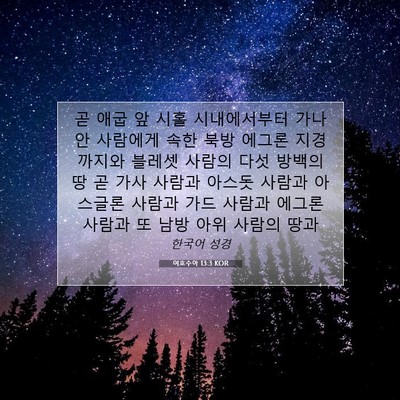 Picture 07 - 여호수아 13:3 KOR - 곧 애굽 앞 시홀 시내에서부터 - Bible Verse Picture