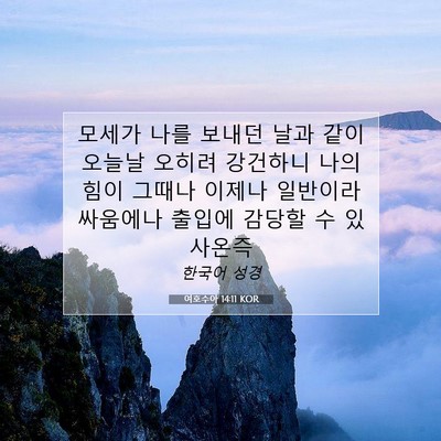 Picture 07 - 여호수아 14:11 KOR - 모세가 나를 보내던 날과 같이 - Bible Verse Picture