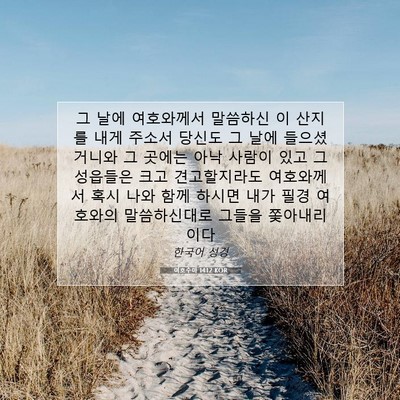 Picture 07 - 여호수아 14:12 KOR - 그 날에 여호와께서 말씀하신 이 - Bible Verse Picture