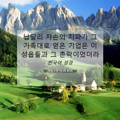 Picture 07 - 여호수아 19:39 KOR - 납달리 자손의 지파가 그 가족대로 - Bible Verse Picture