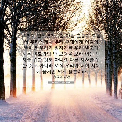 Picture 07 - 여호수아 22:28 KOR - 우리가 말하였거니와 만일 그들이 - Bible Verse Picture