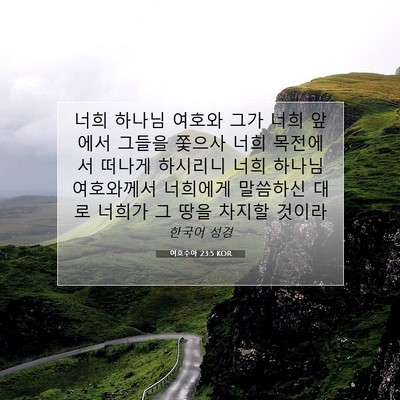 Picture 07 - 여호수아 23:5 KOR - 너희 하나님 여호와 그가 너희 - Bible Verse Picture