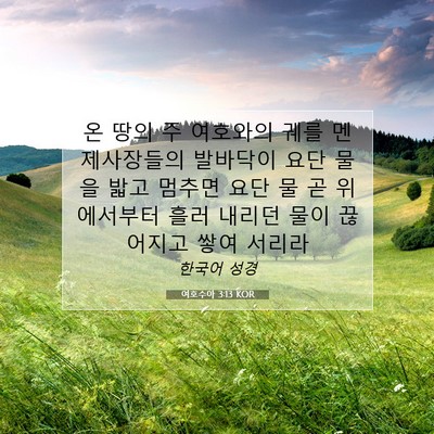 Picture 07 - 여호수아 3:13 KOR - 온 땅의 주 여호와의 궤를 멘 - Bible Verse Picture