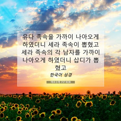 Picture 07 - 여호수아 7:17 KOR - 유다 족속을 가까이 나아오게 - Bible Verse Picture