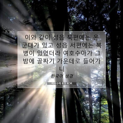 Picture 07 - 여호수아 8:13 KOR - 이와 같이 성읍 북편에는 온 군대가 - Bible Verse Picture