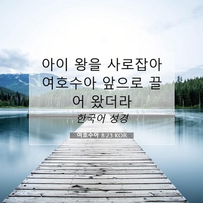 Picture 07 - 여호수아 8:23 KOR - 아이 왕을 사로잡아 여호수아 앞으로 - Bible Verse Picture