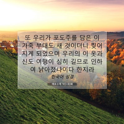 Picture 07 - 여호수아 9:13 KOR - 또 우리가 포도주를 담은 이 가죽 - Bible Verse Picture