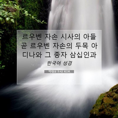Picture 07 - 역대상 11:42 KOR - 르우벤 자손 시사의 아들 곧 르우벤 - Bible Verse Picture