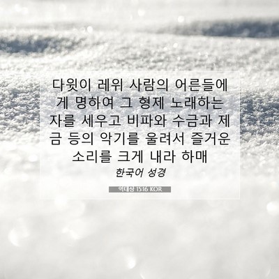 Picture 07 - 역대상 15:16 KOR - 다윗이 레위 사람의 어른들에게 - Bible Verse Picture