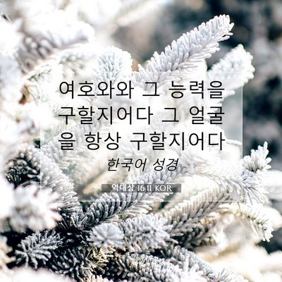 Picture 07 - 역대상 16:11 KOR - 여호와와 그 능력을 구할지어다 그 - Bible Verse Picture