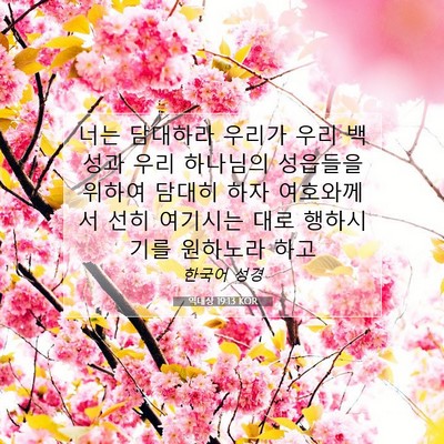 Picture 07 - 역대상 19:13 KOR - 너는 담대하라 우리가 우리 백성과 - Bible Verse Picture