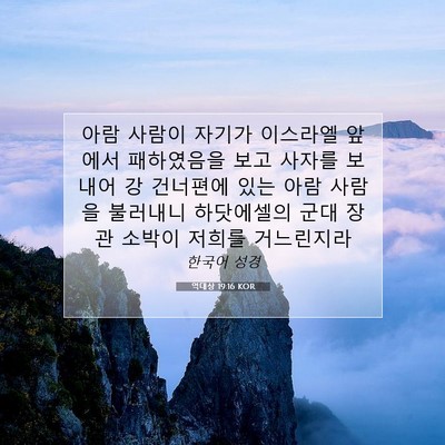 Picture 07 - 역대상 19:16 KOR - 아람 사람이 자기가 이스라엘 앞에서 - Bible Verse Picture
