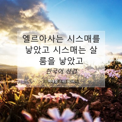 Picture 07 - 역대상 2:40 KOR - 엘르아사는 시스매를 낳았고 - Bible Verse Picture