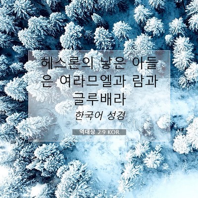 Picture 07 - 역대상 2:9 KOR - 헤스론의 낳은 아들은 여라므엘과 - Bible Verse Picture