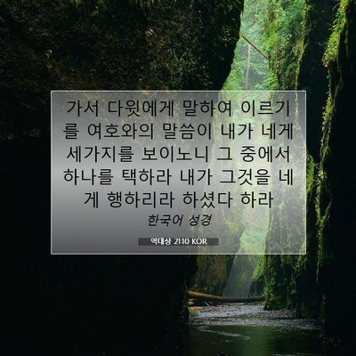 Picture 07 - 역대상 21:10 KOR - 가서 다윗에게 말하여 이르기를 - Bible Verse Picture