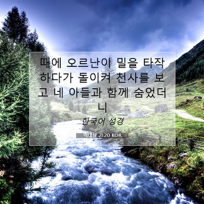 Picture 07 - 역대상 21:20 KOR - 때에 오르난이 밀을 타작하다가 - Bible Verse Picture