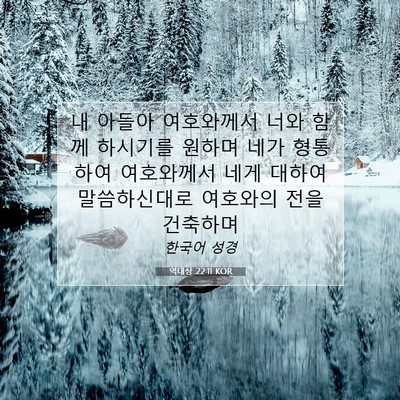 Picture 07 - 역대상 22:11 KOR - 내 아들아 여호와께서 너와 함께 - Bible Verse Picture