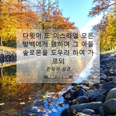 Picture 07 - 역대상 22:17 KOR - 다윗이 또 이스라엘 모든 방백에게 - Bible Verse Picture