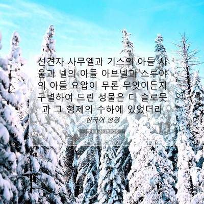 Picture 07 - 역대상 26:28 KOR - 선견자 사무엘과 기스의 아들 사울과 - Bible Verse Picture