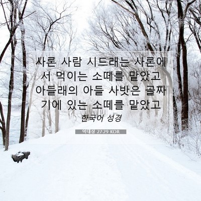 Picture 07 - 역대상 27:29 KOR - 사론 사람 시드래는 사론에서 먹이는 - Bible Verse Picture