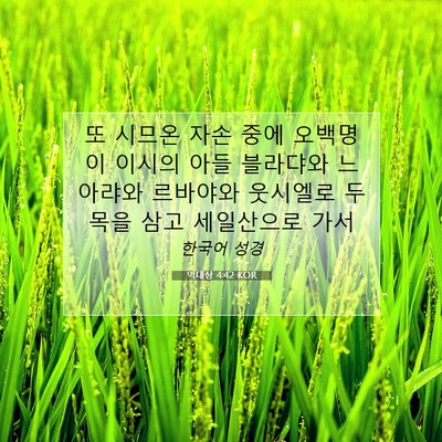 Picture 07 - 역대상 4:42 KOR - 또 시므온 자손 중에 오백명이 - Bible Verse Picture