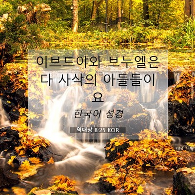 Picture 07 - 역대상 8:25 KOR - 이브드야와 브누엘은 다 사삭의 - Bible Verse Picture