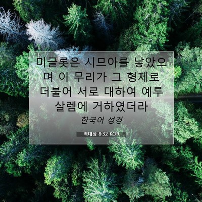 Picture 07 - 역대상 8:32 KOR - 미글롯은 시므아를 낳았으며 이 - Bible Verse Picture