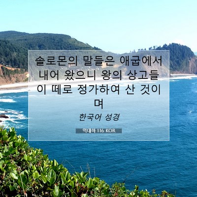Picture 07 - 역대하 1:16 KOR - 솔로몬의 말들은 애굽에서 내어 - Bible Verse Picture