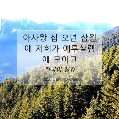 Picture 07 - 역대하 15:10 KOR - 아사왕 십 오년 삼월에 저희가 - Bible Verse Picture