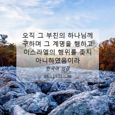 Picture 07 - 역대하 17:4 KOR - 오직 그 부친의 하나님께 구하며 그 - Bible Verse Picture