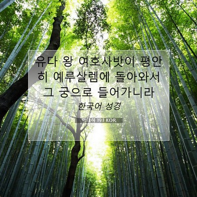 Picture 07 - 역대하 19:1 KOR - 유다 왕 여호사밧이 평안히 - Bible Verse Picture