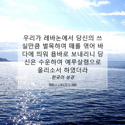 Picture 07 - 역대하 2:16 KOR - 우리가 레바논에서 당신의 쓰실만큼 - Bible Verse Picture