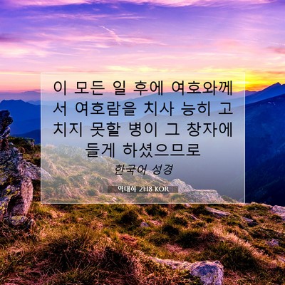 Picture 07 - 역대하 21:18 KOR - 이 모든 일 후에 여호와께서 - Bible Verse Picture