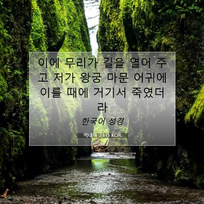 Picture 07 - 역대하 23:15 KOR - 이에 무리가 길을 열어 주고 저가 - Bible Verse Picture