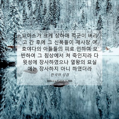 Picture 07 - 역대하 24:25 KOR - 요아스가 크게 상하매 적군이 버리고 - Bible Verse Picture