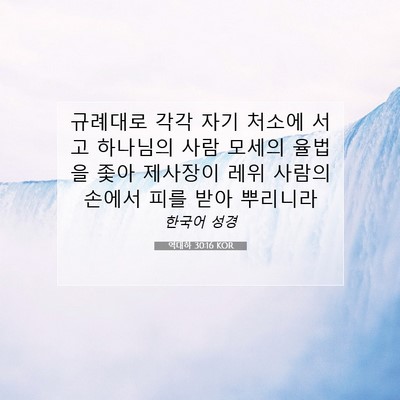 Picture 07 - 역대하 30:16 KOR - 규례대로 각각 자기 처소에 서고 - Bible Verse Picture