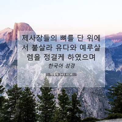 Picture 07 - 역대하 34:5 KOR - 제사장들의 뼈를 단 위에서 불살라 - Bible Verse Picture