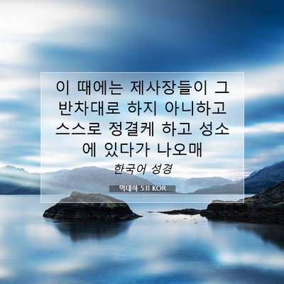 Picture 07 - 역대하 5:11 KOR - 이 때에는 제사장들이 그 반차대로 - Bible Verse Picture