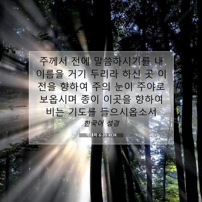 Picture 07 - 역대하 6:20 KOR - 주께서 전에 말씀하시기를 내 이름을 - Bible Verse Picture